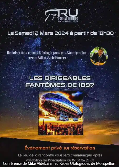 News : conférence de Mike Aldebaran à Montpellier le 2 mars 2024